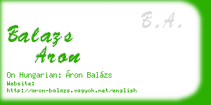 balazs aron business card