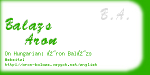 balazs aron business card